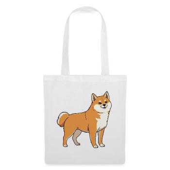 Chien Shiba Inu - Sac en tissu - blanc - Devant