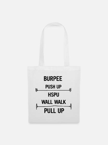 Burpees Fitnessmovement - Stoffbeutel - Weiß