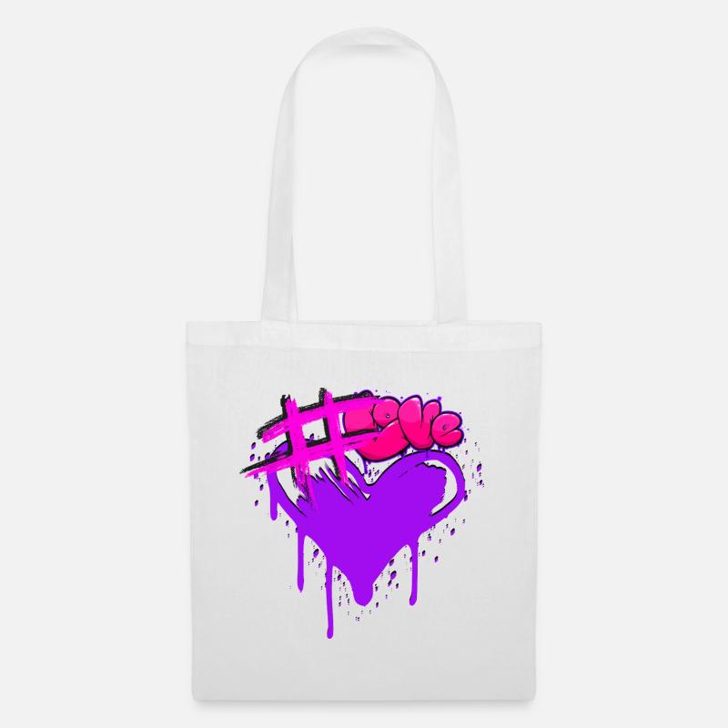 Hashtag Love - Stoffbeutel - Weiß