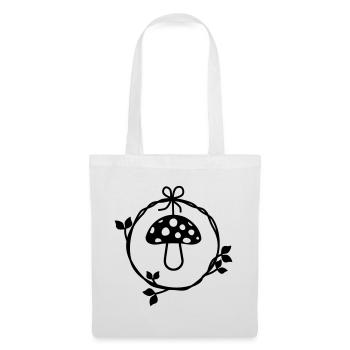 Toadstool in the wreath of leaves - Tote Bag - white - Front