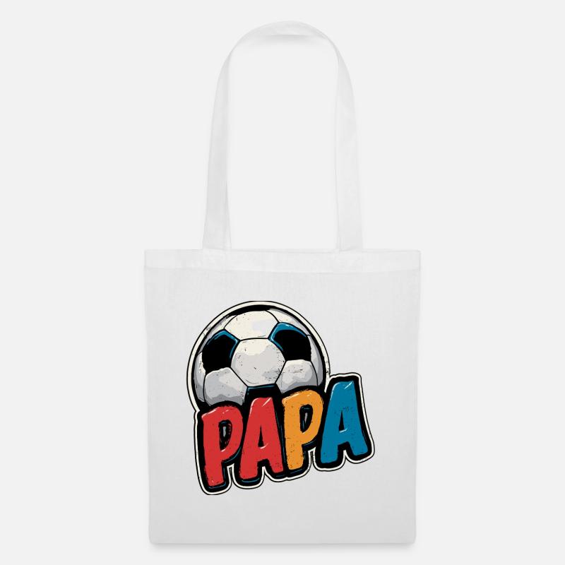 Papa Fußball Geschenk Geschenkidee - Stoffbeutel - Weiß