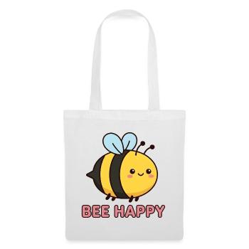 Bee Happy | Cute Kawaii Honey Bee Pun - Tote Bag - white - Front