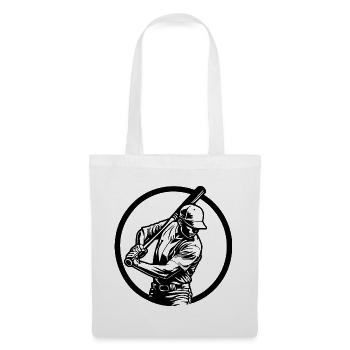 Silhouette de l’homme de baseball - Sac en tissu - blanc - Devant