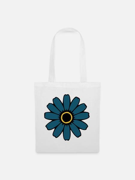 Blaue Blume Blumen Blüte Wildblumen Hippie - Stoffbeutel - Weiß