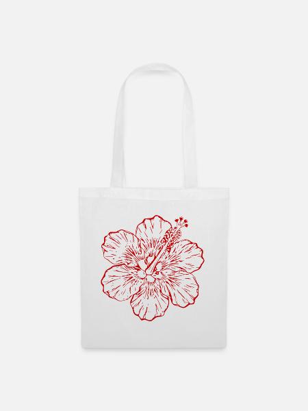 Hawaiiblume Hibiskus Hibiskusblüte Urlaub Geschenk - Stoffbeutel - Weiß