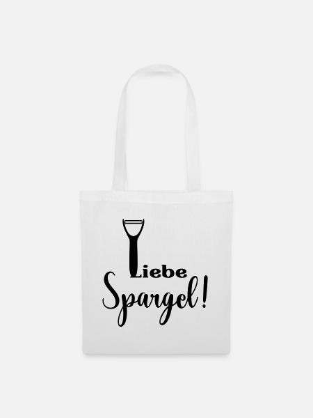 Liebe Spargel Gemüseschäler - Stoffbeutel - Weiß