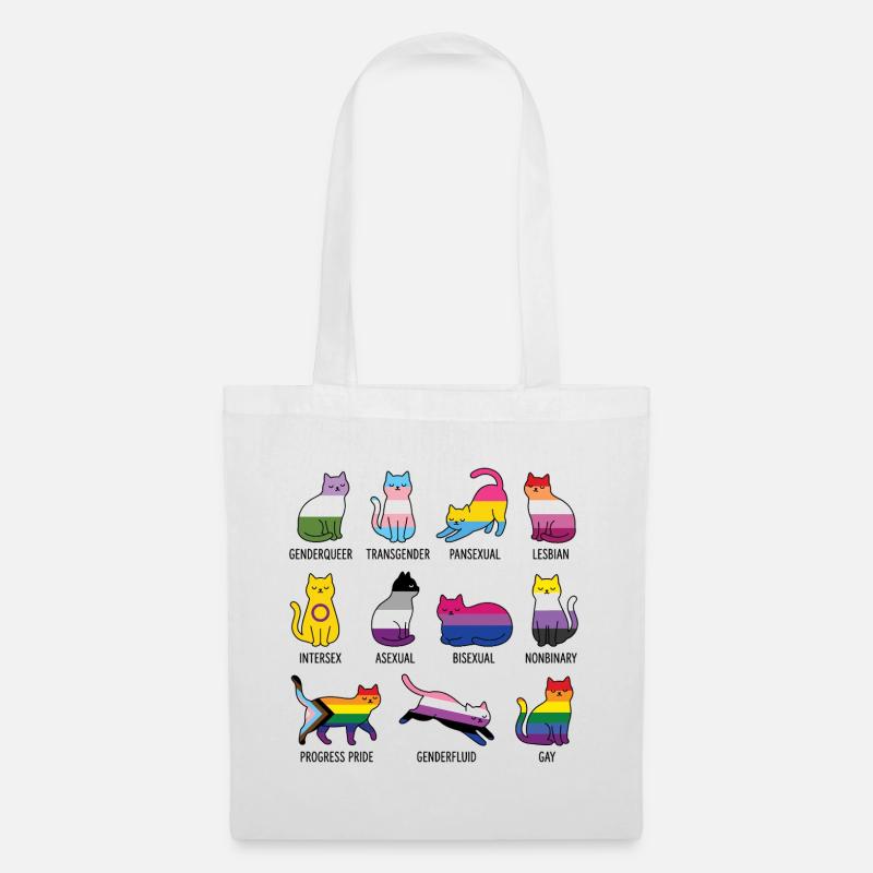 LGBTQ-Pride-Monat – Rainbow Cats - Stoffbeutel - Weiß