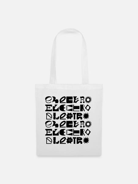 Logo-Design der Elektro-Musiktypografie - Stoffbeutel - Weiß