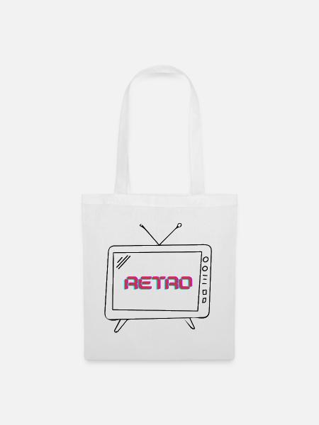 Retro-Neon-Glitch - Stoffbeutel - Weiß