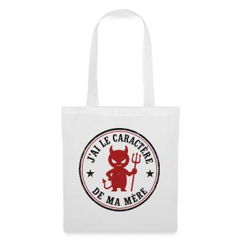 J'ai le caractère de ma mère – Diablotin humoristi - Sac en tissu - blanc - Devant