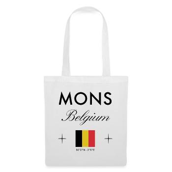 Mons Belgium Coordine le souvenir de voyage - Sac en tissu - blanc - Devant