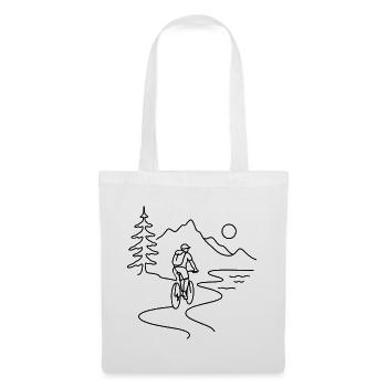 Cyclist in mountains  - Stoffbeutel - Weiß - Vorne