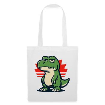 Chillig Dinosaur Mood Grumpy - Stoffbeutel - Weiß - Vorne
