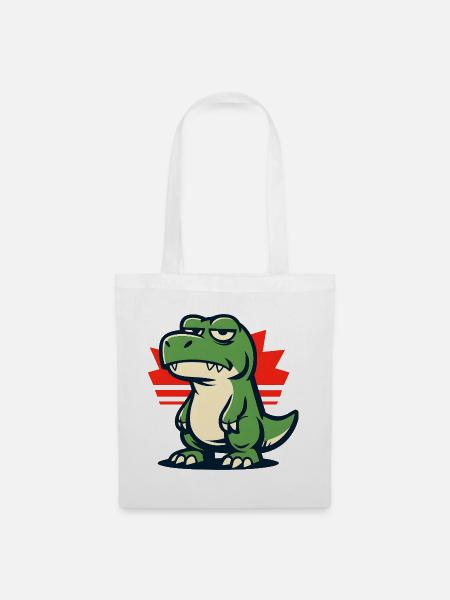 Chillig Dinosaur Mood Grumpy - Stoffbeutel - Weiß