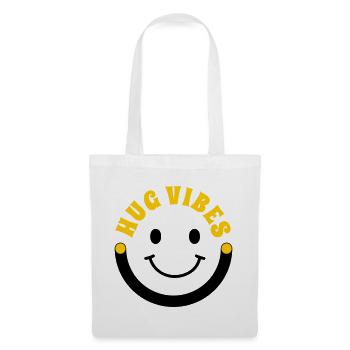 Minimalist Hug Vibes – Typography with Smile Curve - Tote Bag - white - Front