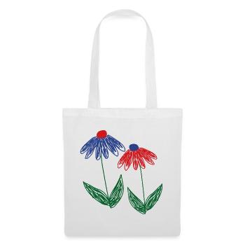 Flowers Blue Red - Tote Bag - white - Front