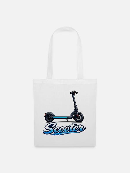 Scooter Illustration Neon Ride - Stoffbeutel - Weiß