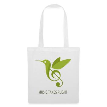 Music Takes Flight – Kolibri Musik Design - Stoffbeutel - Weiß - Vorne