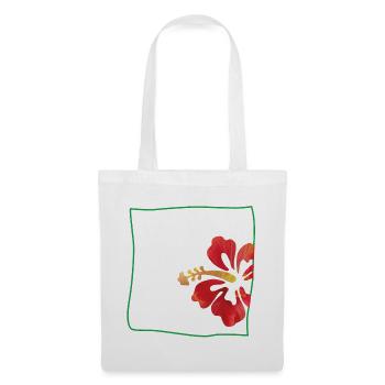 Hibiskus minimalistisch - Stoffbeutel - Weiß - Vorne
