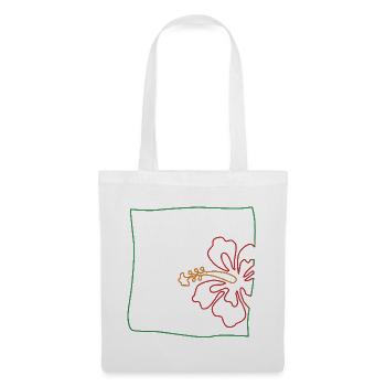 Hibiskus minimalistisch - Stoffbeutel - Weiß - Vorne