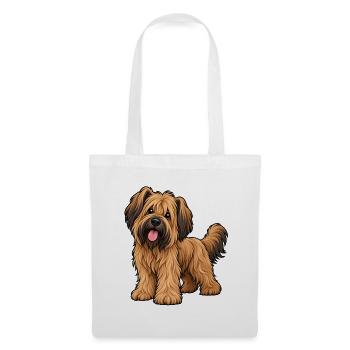 Briard Kawaii Style – Süßer Hütehund - Stoffbeutel - Weiß - Vorne