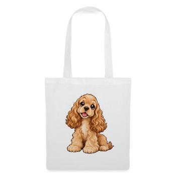 American Cocker Spaniel Kawaii Style – Süßer Hund - Stoffbeutel - Weiß - Vorne