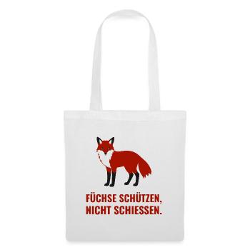 Füchse schützen, nicht schiessen - Stoffbeutel - Weiß - Vorne