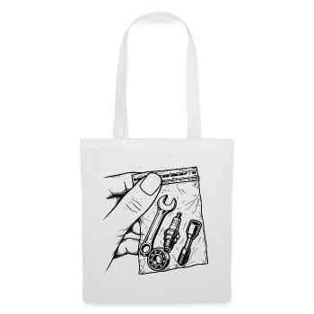 Mechanische Sucht – Pouch Tools Candle Key - Stoffbeutel - Weiß - Vorne