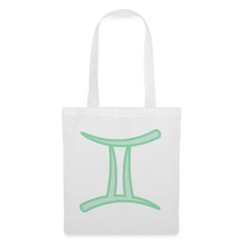 Zwillinge Sternzeichensymbol Pastel Grün - Stoffbeutel - Weiß - Vorne