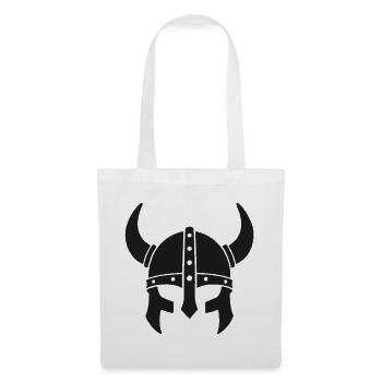 Horned Viking Helmet Silhouette - Stoffbeutel - Weiß - Vorne