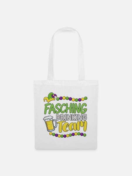 Fasching Drinking Team – Bier & Party - Stoffbeutel - Weiß