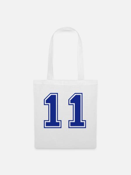11 - Nummer - Zahl - Stoffbeutel - Weiß