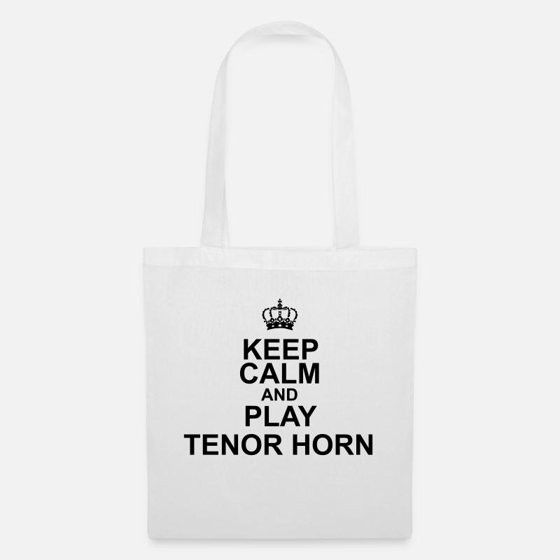 Keep Calm and play Tenor Horn - Stoffbeutel - Weiß