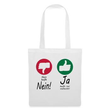 Nein heißt Nein + Daumen - Stoffbeutel - Weiß - Vorne