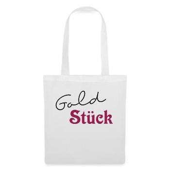 Gold Stück - Stoffbeutel - Weiß - Vorne