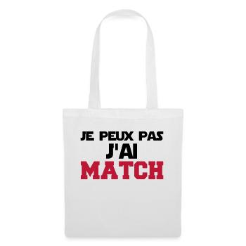 je peux pas j'ai match - Sac en tissu - blanc - Devant