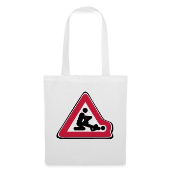 panneau routier deforme position amour - Sac en tissu - blanc - Devant