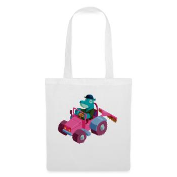 Hippo in a tractor - Tote Bag - white - Front