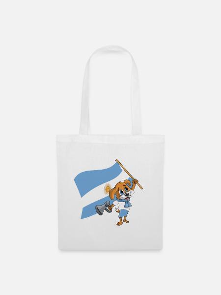 Argentinien Fan Hund - Stoffbeutel - Weiß