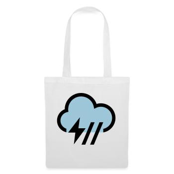 Unwetter, Gewitterwolke Symbol, Icon - Stoffbeutel - Weiß - Vorne