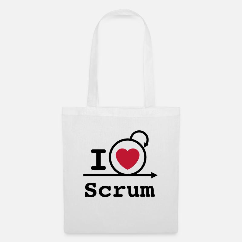 I Love Scrum | Ich liebe Scrum - Stoffbeutel - Weiß