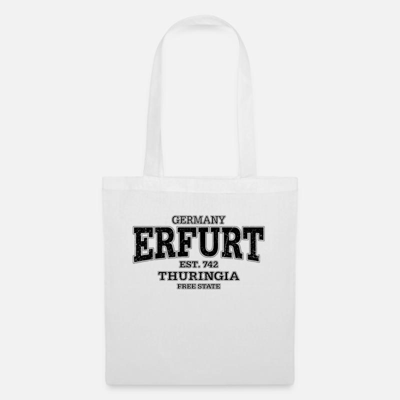 Erfurt Thuringia (black oldstyle) - Tote Bag - white