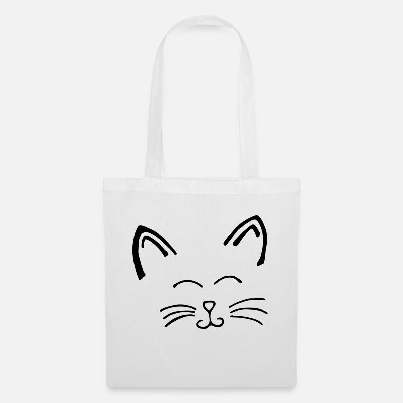 visage de chat - Sac en tissu - blanc