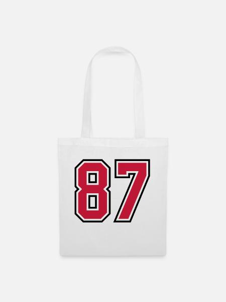87 sports jersey football number - Sac en tissu - blanc