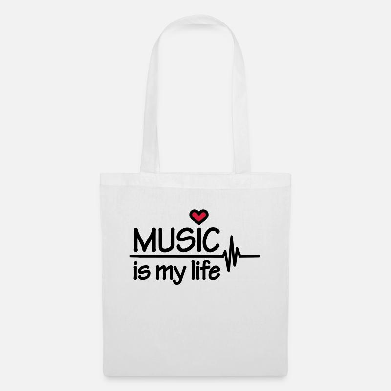 Music is my life - Stoffbeutel - Weiß