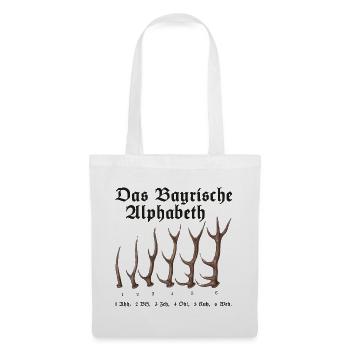 Das Bayrische Alphabet aus Bayern - Stoffbeutel - Weiß - Vorne