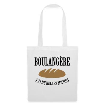 Boulangère : j'ai de belles miches ! - Sac en tissu - blanc - Devant