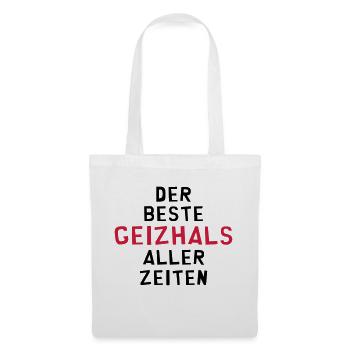 Geizhals - Geizkrägin - Geiz - Geizig - Geld - Stoffbeutel - Weiß - Vorne