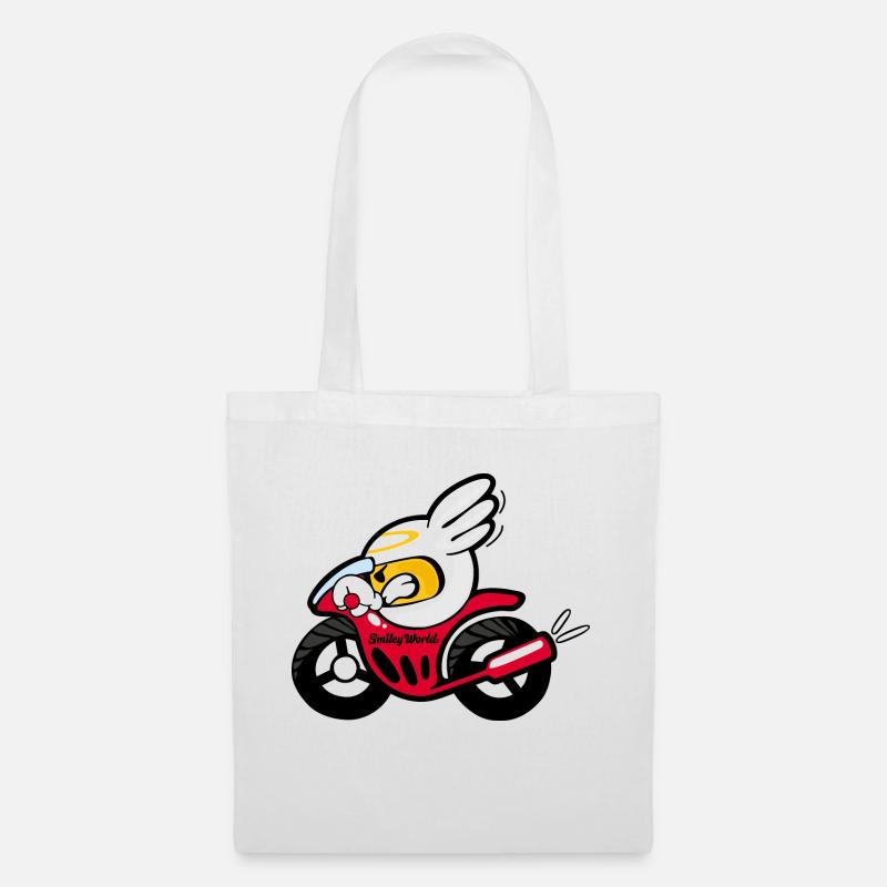 Smiley Motorcycle - Stoffbeutel - Weiß