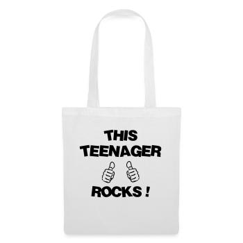 Teenager / Jugendliche / Jugendlicher / Kind - Stoffbeutel - Weiß - Vorne